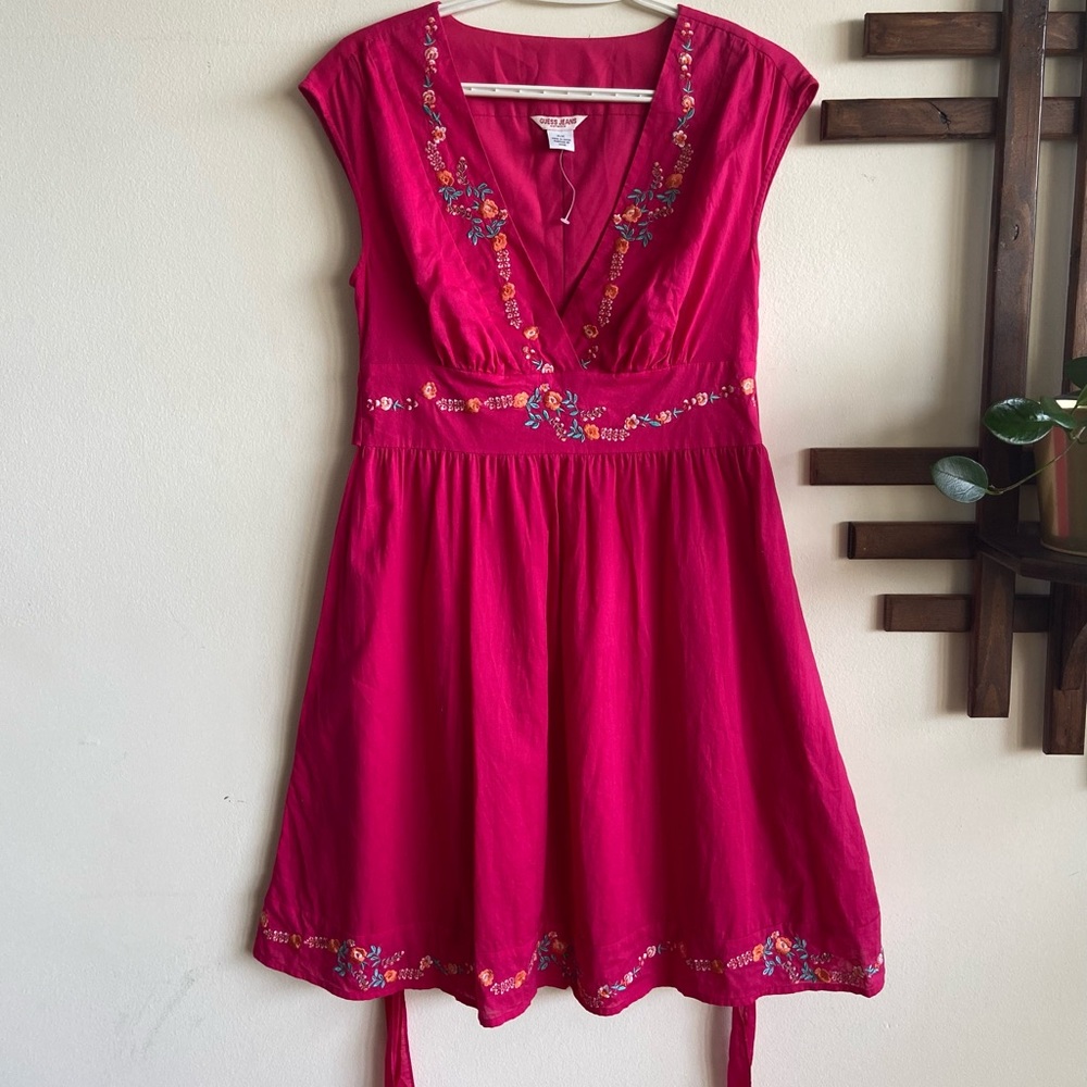 Guess Embroidered Pink Dress